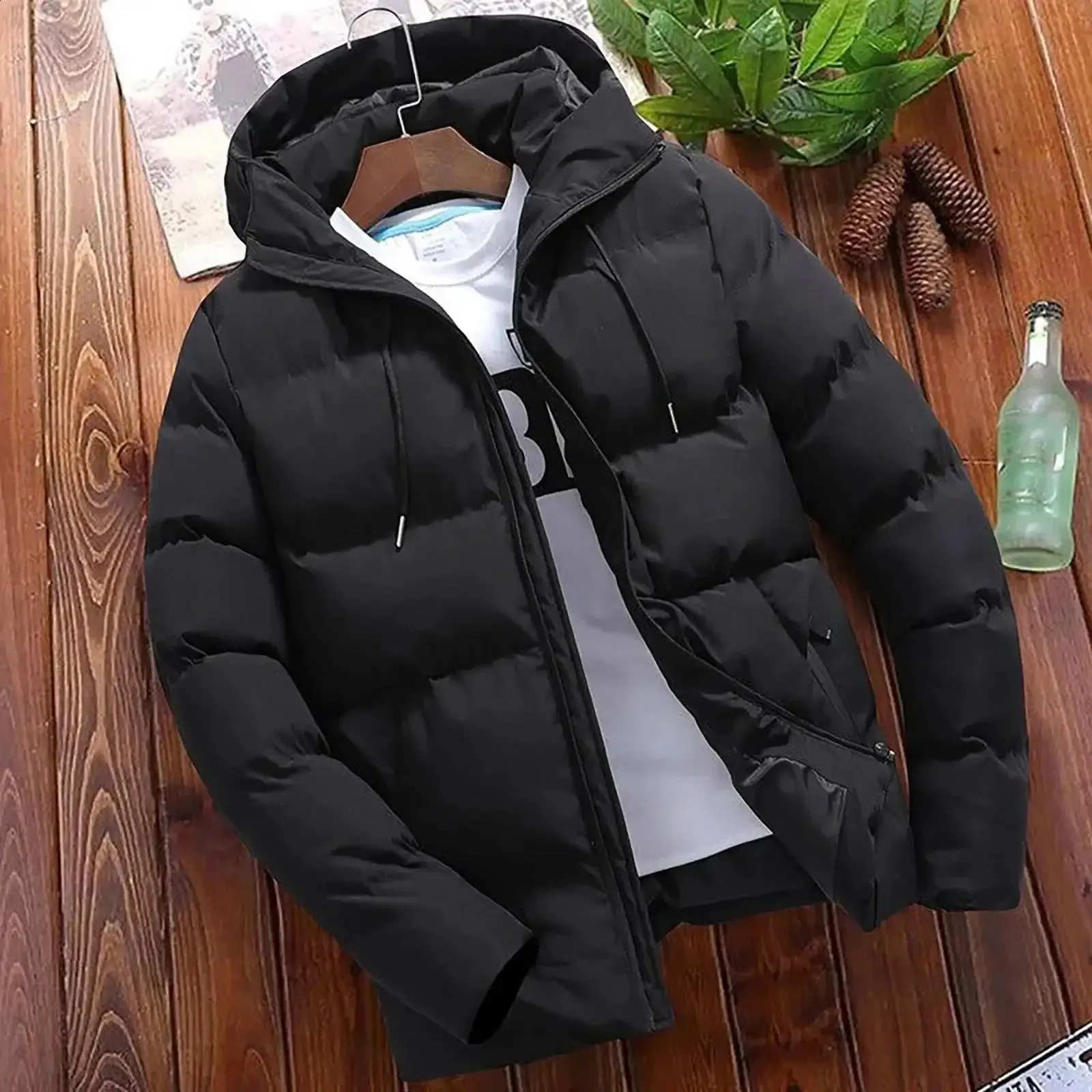 Abrigos De Invierno Para Hombre: Chaqueta De Parka Con Capucha