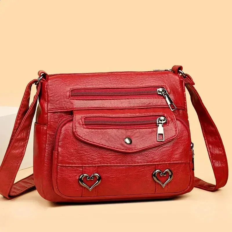 Women's Soft Leather Crossbody Bag - Vintage Flap Style With Multiple Pockets, Small Handbag 10 thumbnail image