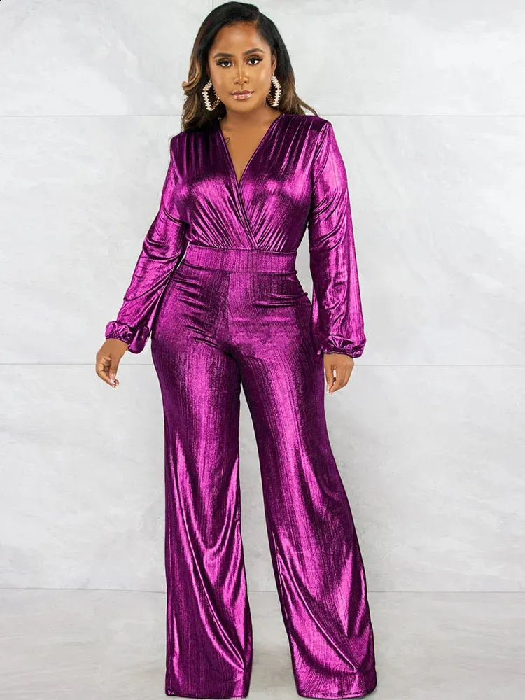 Combinaison Métallique Brillante Femme Agoky – Catsuit Complet Manches Longues Col Montant, Fermeture Éclair Intégrale, S-3XL