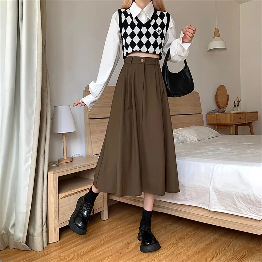 Elegant A-Line Office Skirt - Korean Fashion Black Skirt