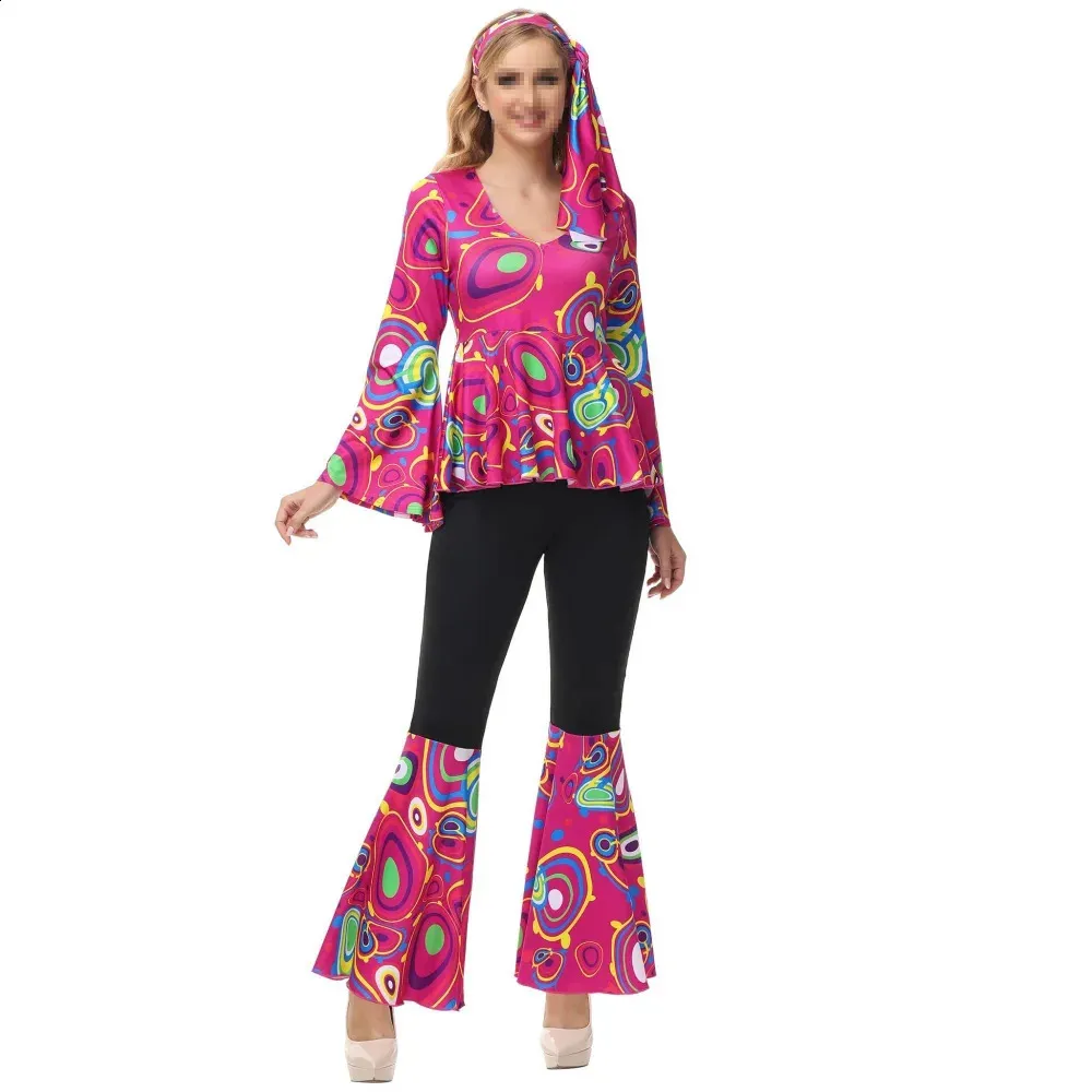 Bopika 60s 70s Hippie Disco Dress Costume Women's Retro