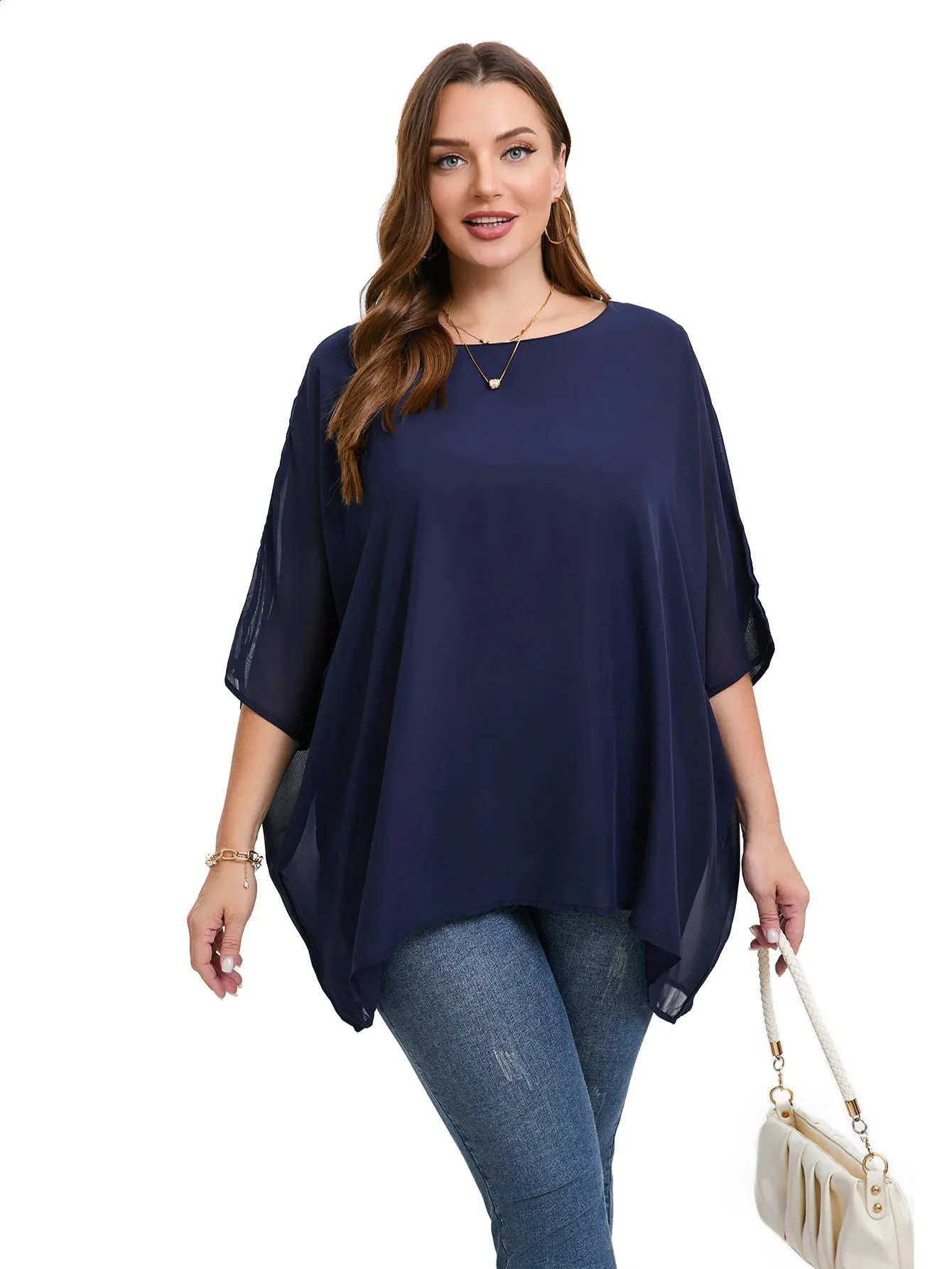 oversized chiffon top