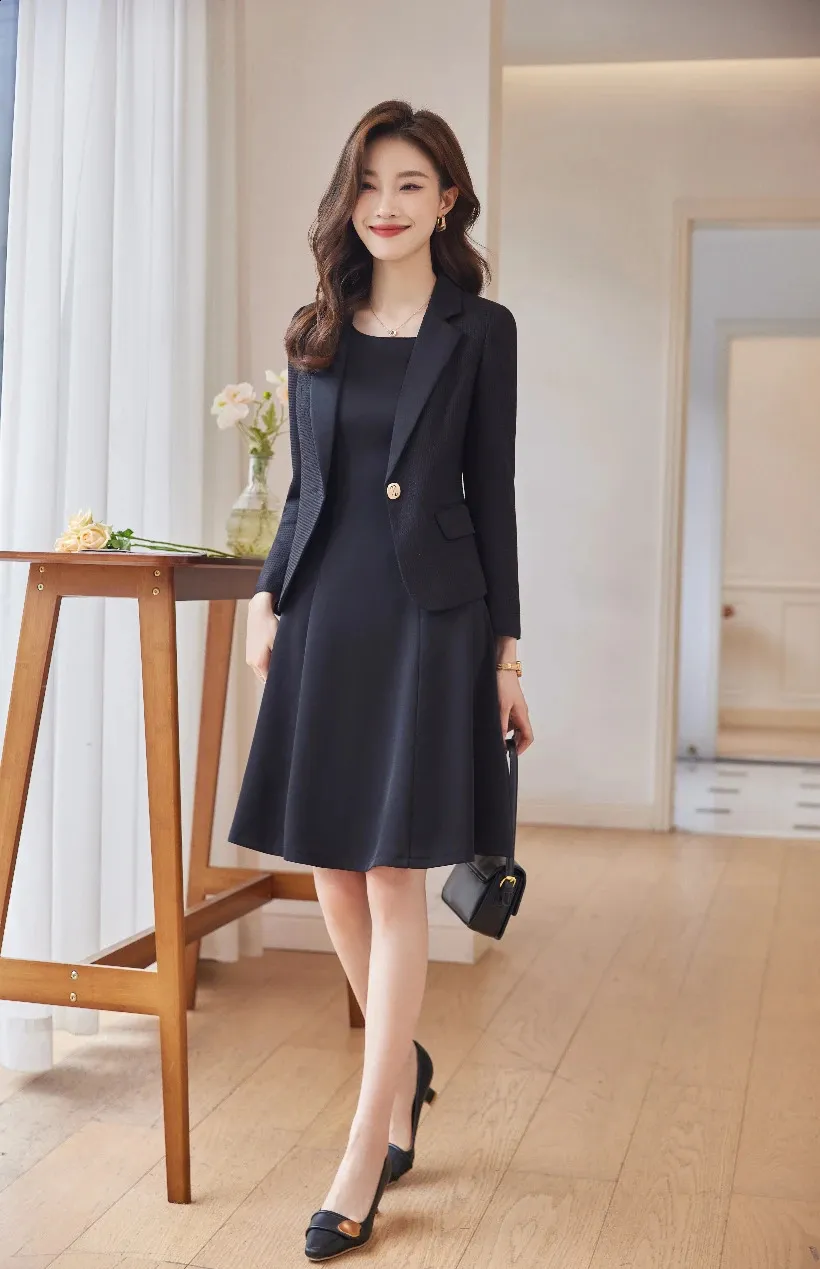 women's black dress jacket Nihsatin Double Breasted Blazer Tailored to Enhance a Womens Physique Neil Allyn Women'S Black Suit