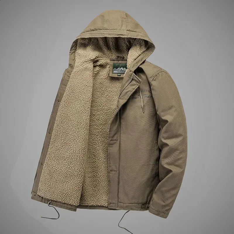 Warm Fleece Lined Winter Jacket: Mens Windbreaker Coat, Cargo Pockets ...