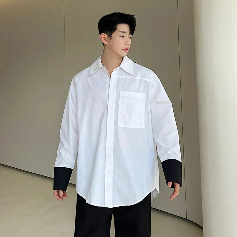 IEFB Korean Style Male Long Sleeve Shirt with Contrast Ribbon for Autumn Daily and School Use Acetate from Dhgate Men's Casual Shirts - price 52.52 IEFB Korean Style Male Long Sleeve Shirt with Contrast Ribbon for Autumn Daily and School Use Acetate from Dhgate Men's Casual Shirts - price 52.52