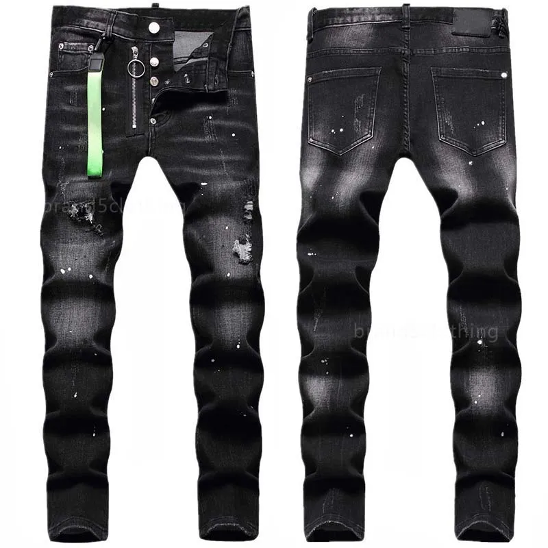 Embroidered Jeans For Men Ripped Patchwork Designer