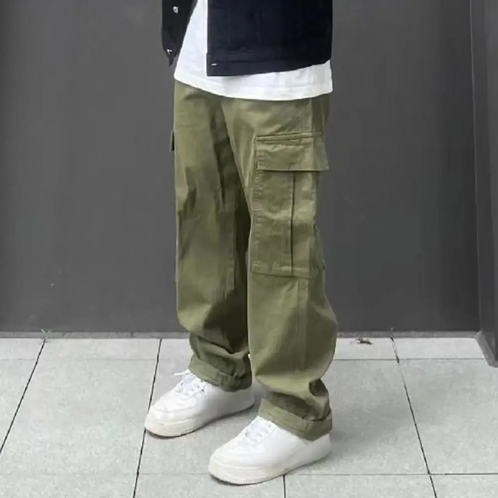 Retro Hip Hop Cargo Pants Men's Wide Leg Trousers Multi-Pocket Work  Pants, Elastic Waist Shop Now!