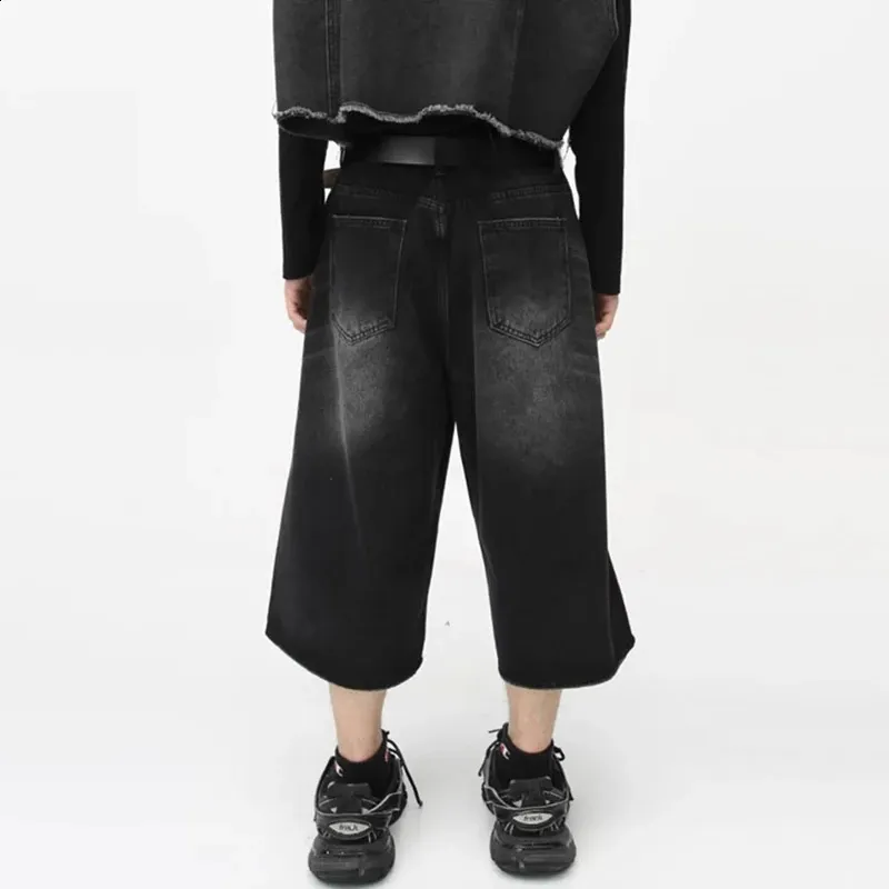 パンツ 90s00s scommessa black wide baggy shorts Vintage Y2K Baggy Denim Shorts with Wide Leg for Women and