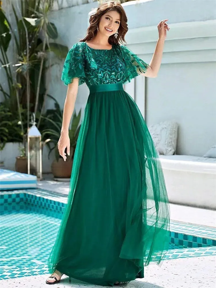 Plus Size Floor-Length Evening Dress Short Sleeve Chiffon Long Summer Party  Vestido Festival from Dhgate Basic & Casual Dresses - price 78.85