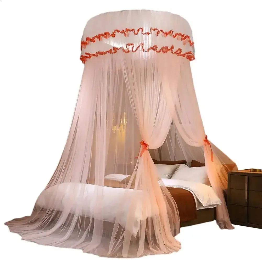 Bed Canopy Dome Hanging Mosquito Nets Luxurious Princess Bed Curtain With String Lights Easy Ceiling Mounted For Single Full Queen King Size Bed