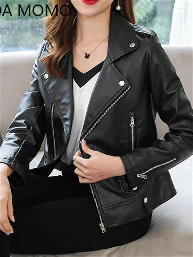DHgate.com:Faux Leather Jacket for Women, Fall/Spring Solid DHgate.com:Faux Leather Jacket for Women, Fall/Spring Solid