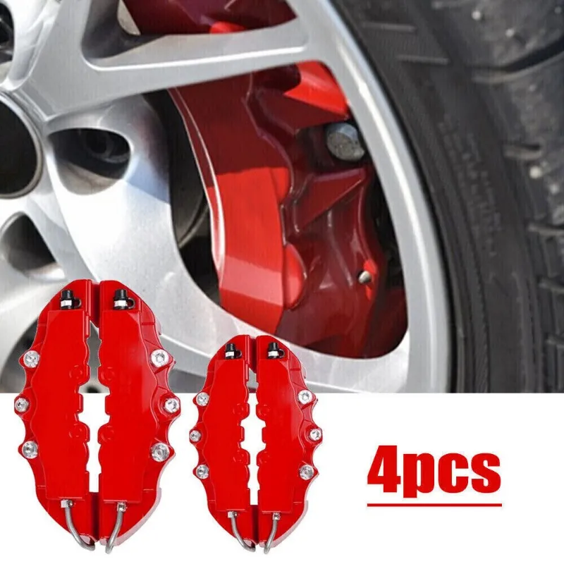 Red Car Disc Brake Caliper Covers Front &Rear 4PCS/Set For Benz C/E - Foto 6