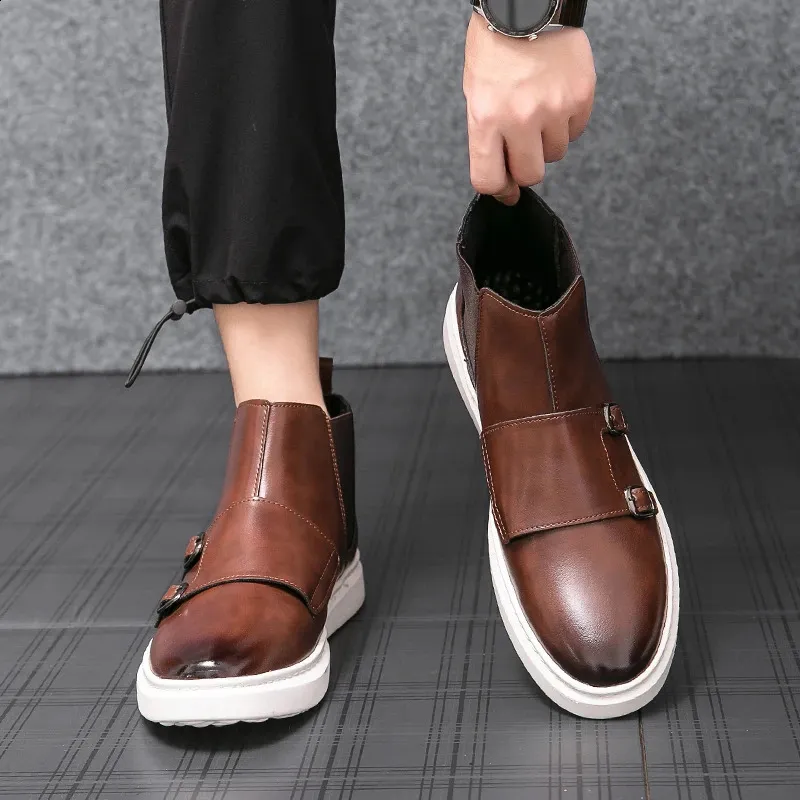 Mens Denim Chelsea Boots Casual Wedding Party Dress Shoes With Dual  Buttons, Comfortable Non Slip Durable Leather Version From Factory  Longda009, Bulk $40.66 | DHgate.Com
