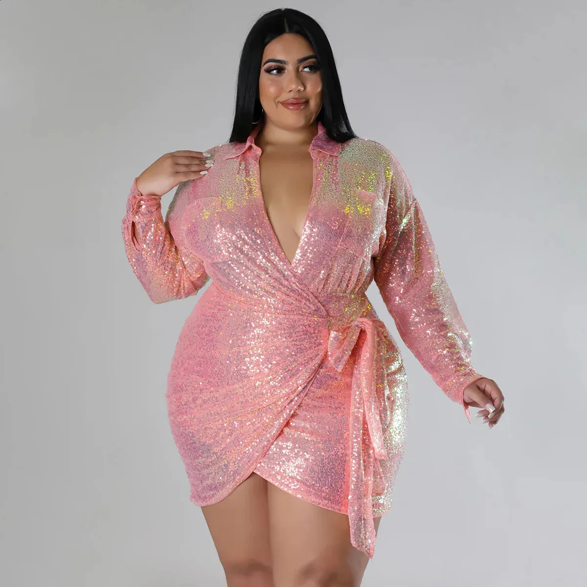 long sleeve silver bodycon dress Renee's Long Sleeve Bodycon Pu Silver Snake Mini Dress main image 0