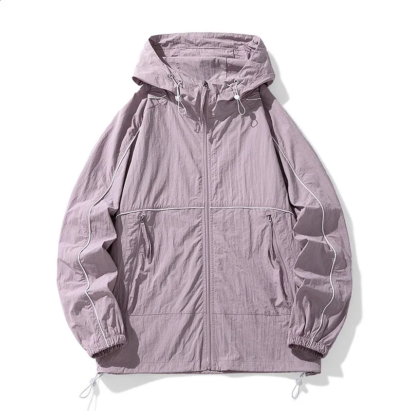 Men's Zipper Hooded Jacket Sun Skin Protection T-Shirt Long Sleeve Outdoor Top
