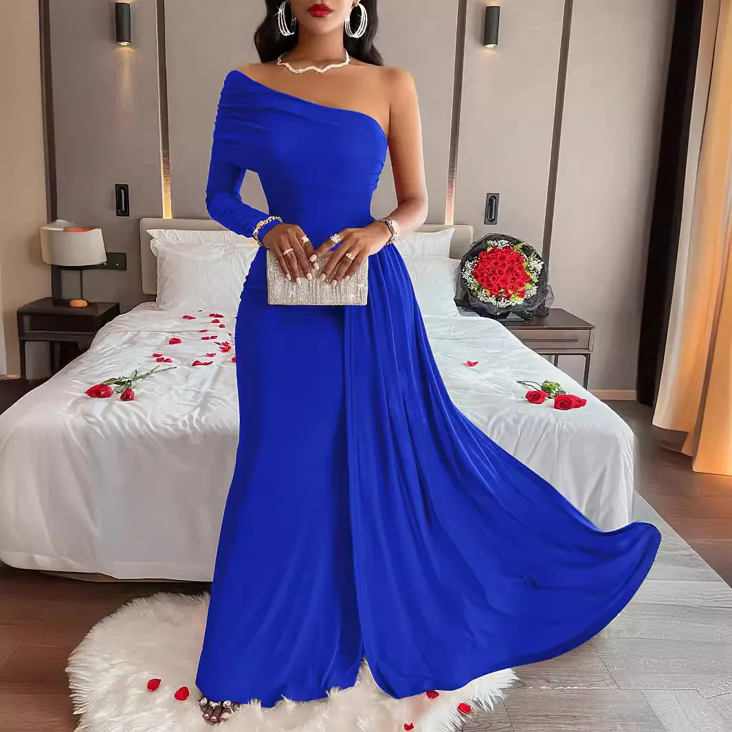 solid color formal dress Lady Black Tie - Andersyn Gown - Mikado Satin A-line Dress With Pockets main image 1