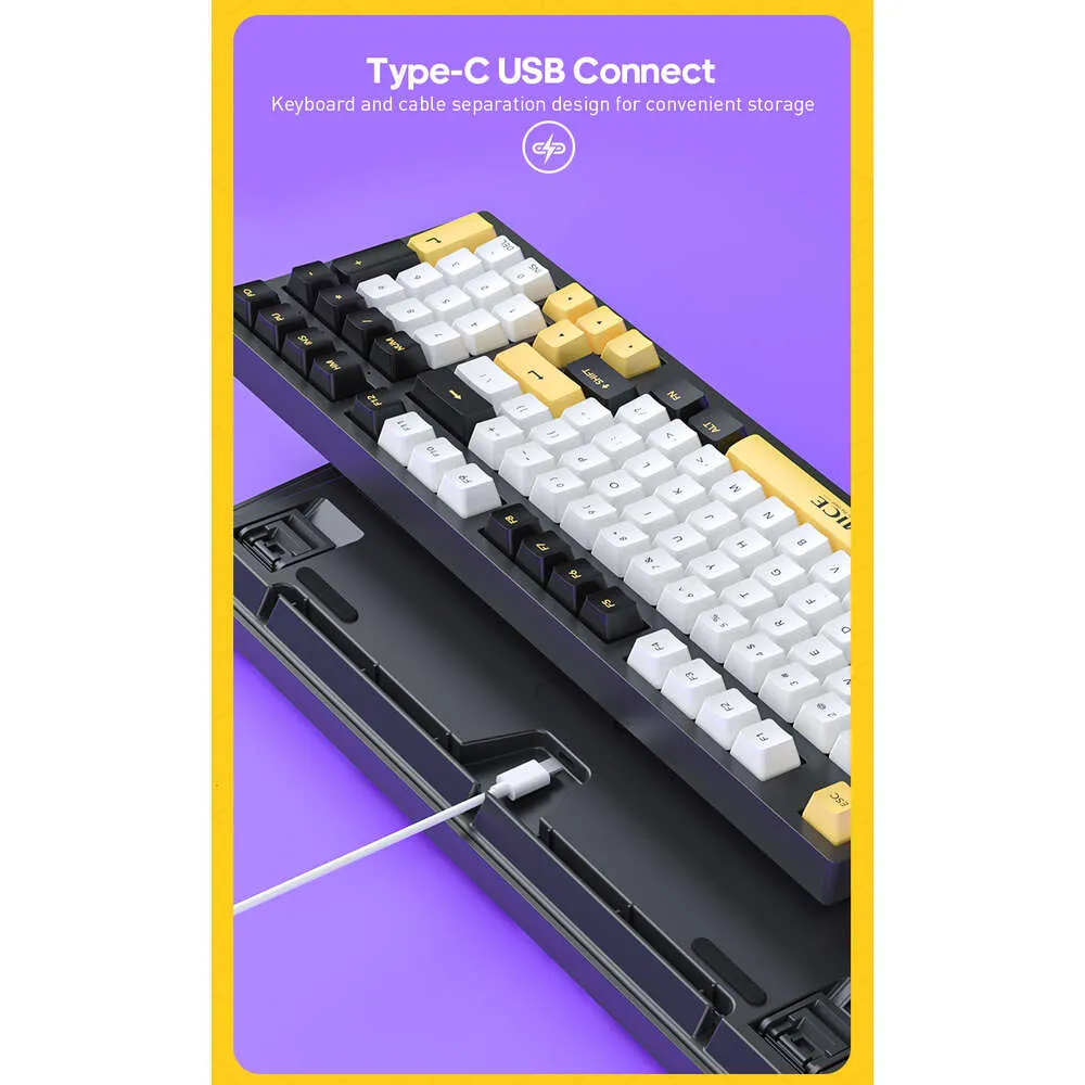 DHgate.com:98-Key Customizable Mechanical Keyboard: Colorful