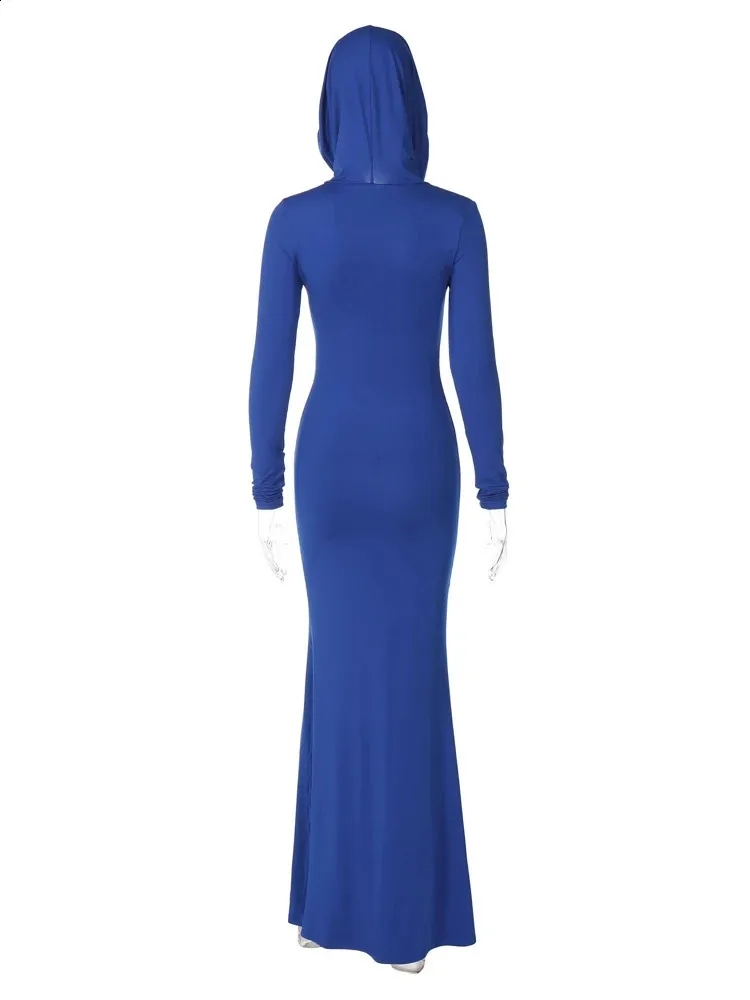 Long Sleeve Black Dress Maxi: Solid Color Hooded Maxi... From Sereinstore,  $13.95 | DHgate.Com
