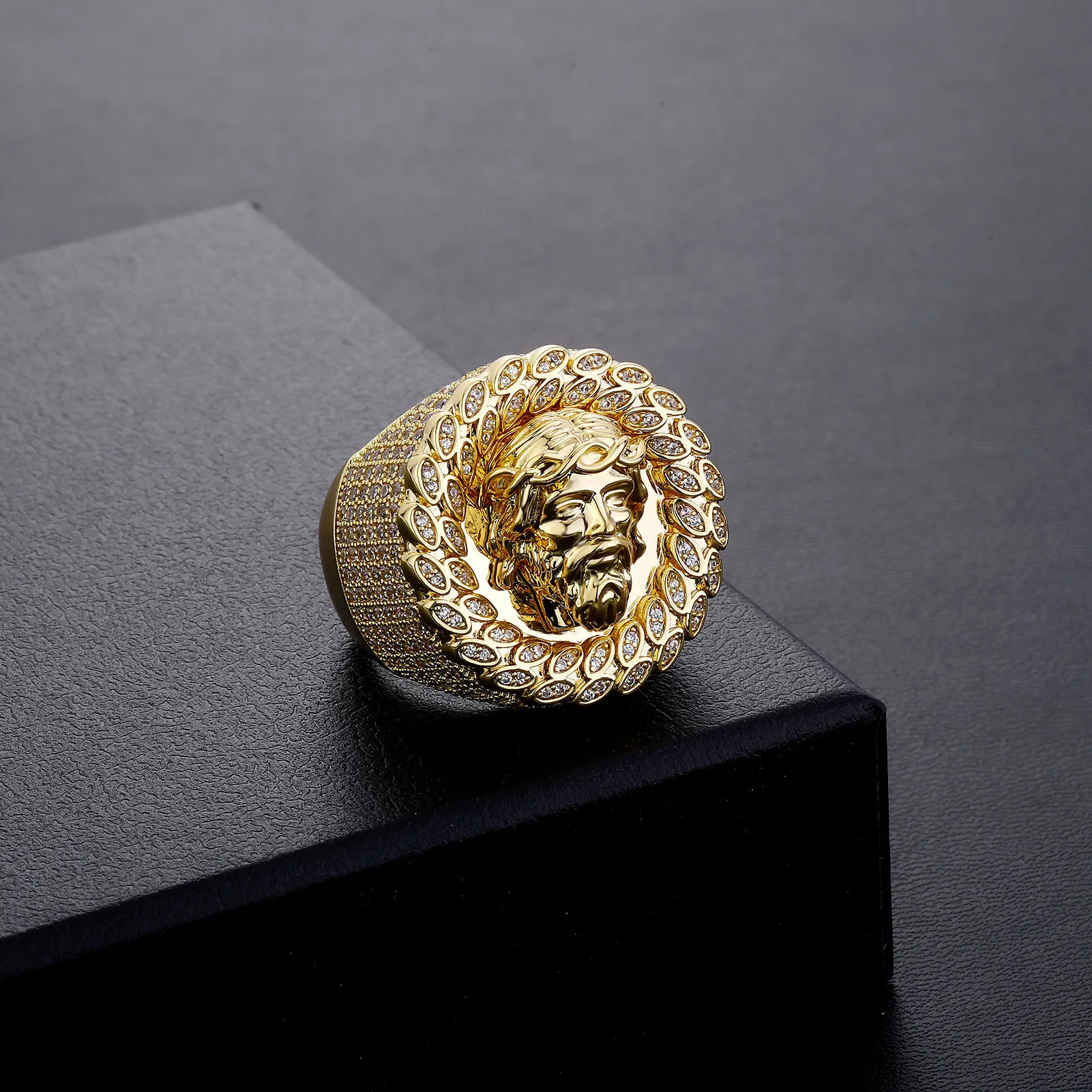 Hip Hop TopBling Full Zircon Statue Ring 14K Real... From Hyfjewelry ...