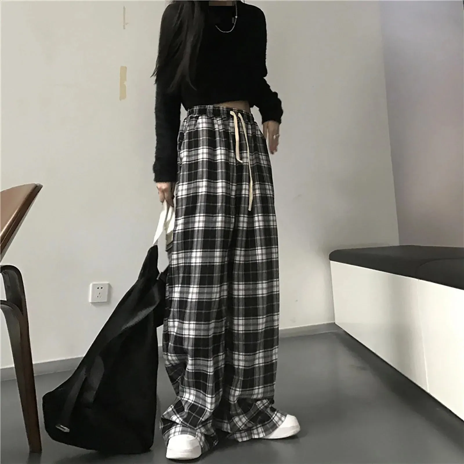 パンツ 00s unknown half pants check y2k mode DHgate.com:High Waist Plaid Ankle Pants: Y2K Gothic Grunge