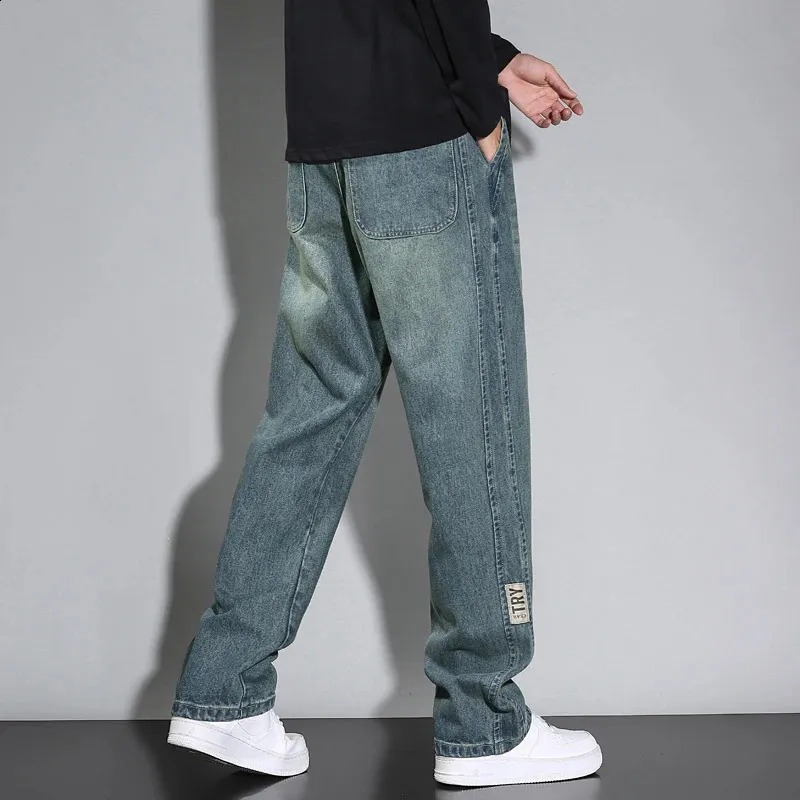 Jeans Men Pantalones Anchos De Piernas Anchas: Pantalones De