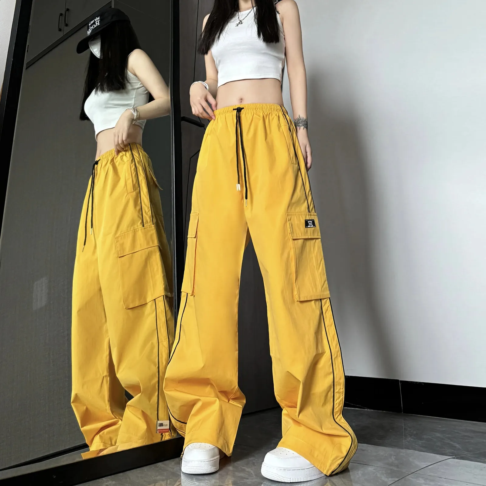 y2k parachute cargo flare pants 鬼フレア Amazon.com: Y2k Pants Women Gothic Baggy Cargo Pants