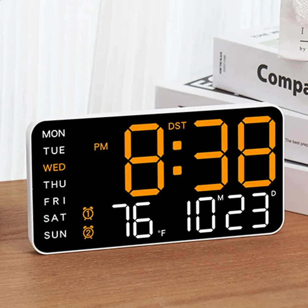 Digital Wall Clock Voice Temperature Control Date Week Display Nap