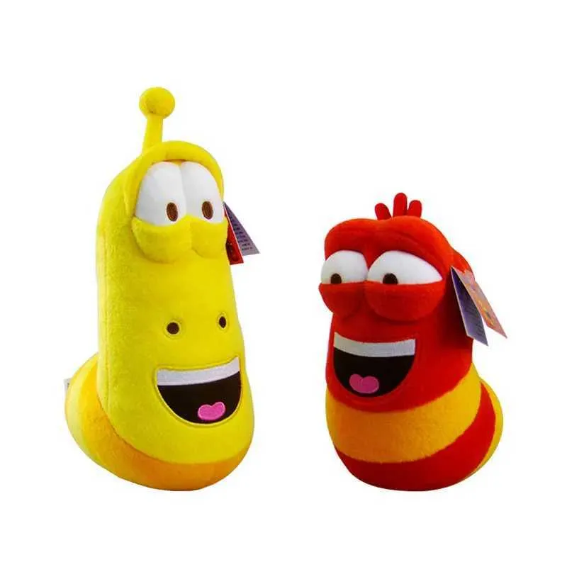 Cute Larva Plushie 10cm Yellow Red Insect Stuffed Doll, Soft Cartoon  Larva Toy for Kids, Collectible Animation Plush