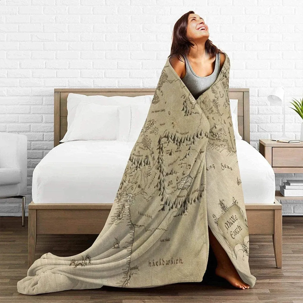 Lord of the rings map blanket hotsell