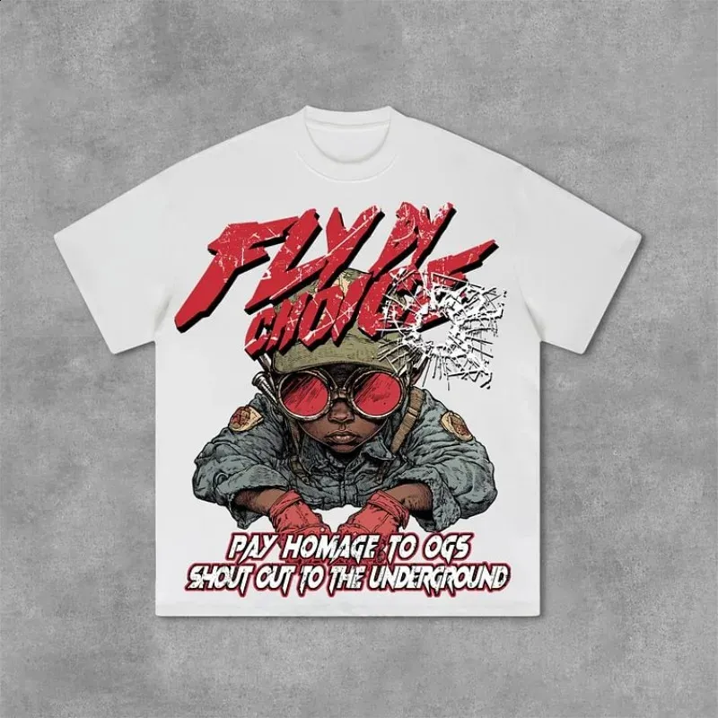 Retro Graphic Print Tee: Lightweight Cotton Summer Top, Oversized