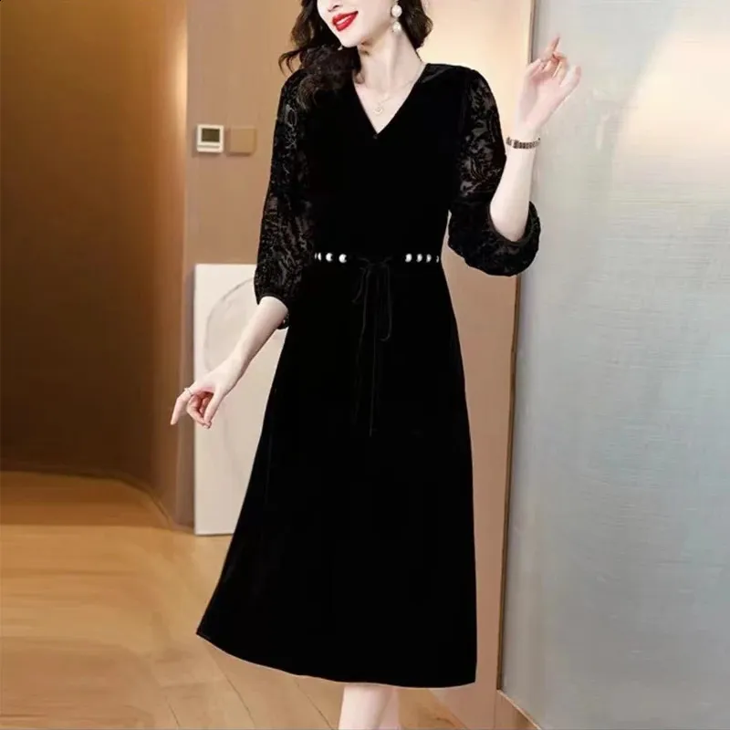 black formal dresses mid length Long Cutout Dress By Poly USA 7210 M / Black