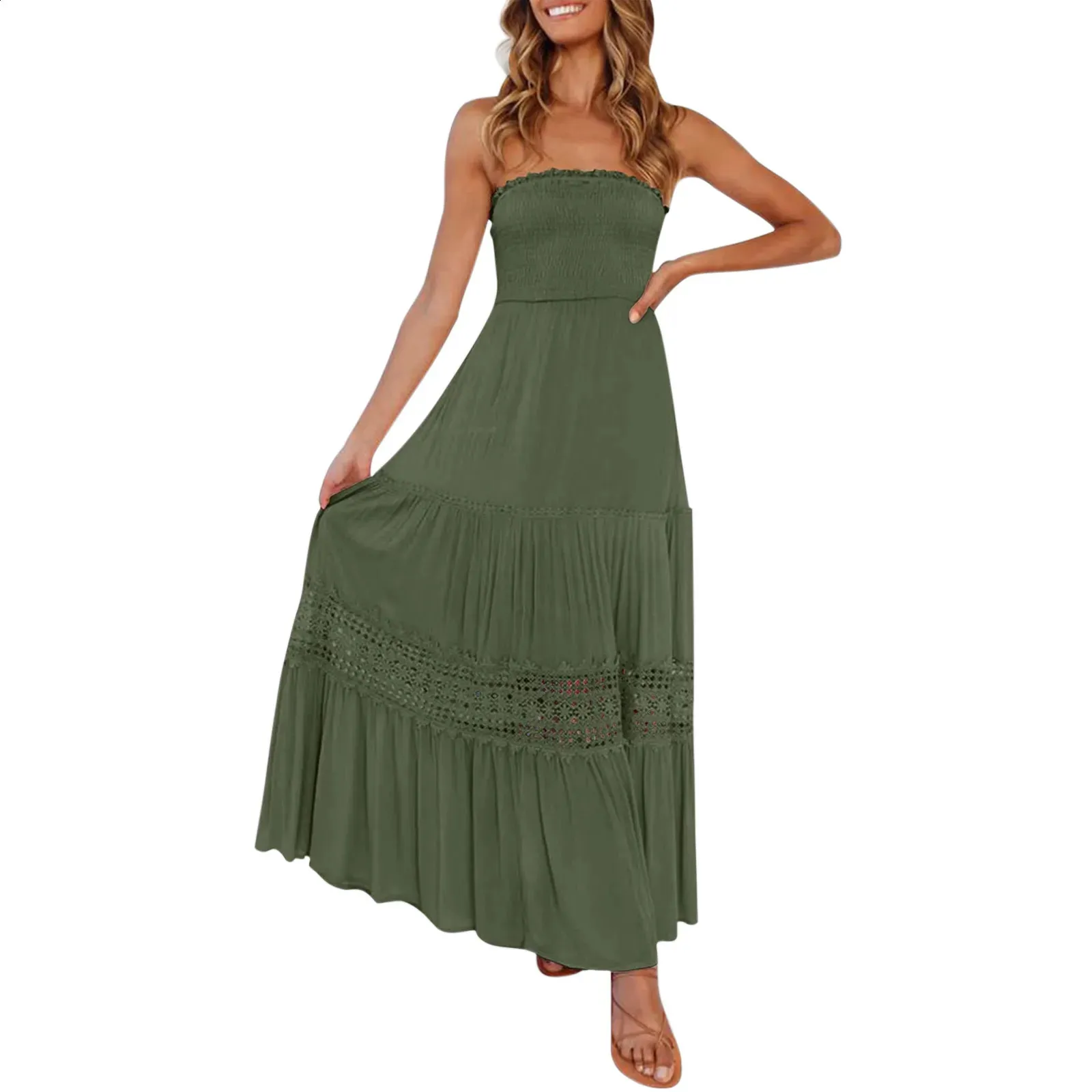Boho Summer Dress: Womens Strapless Maxi Dress,... From Sereinstore, $13.8  In Bulk | DHgate.Com