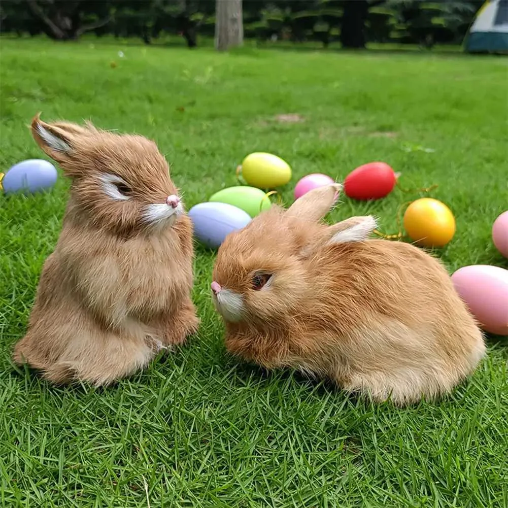 Rabbit♡　1005 Realistic Squatting Rabbit Plush: Charming Home Decor