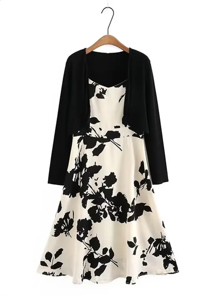 sophie grey dresses Green Halter Backless Vintage Dress Prom Dress With Short Cardigan, Black / L main image 1