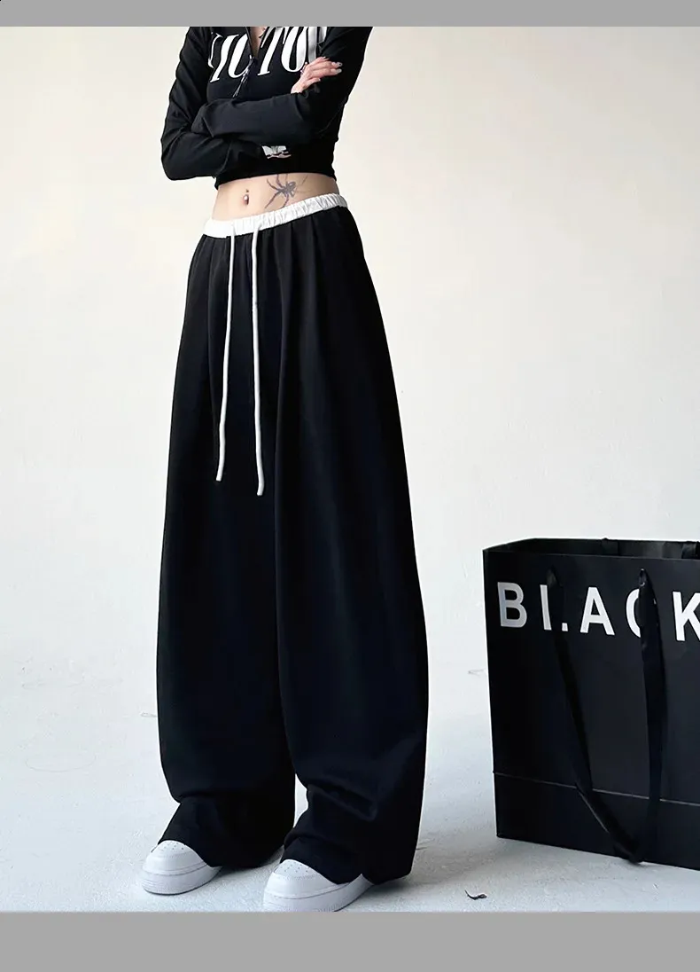 Wide Leg Black Sweatpants: Spring/Summer Loose Fit Joggers