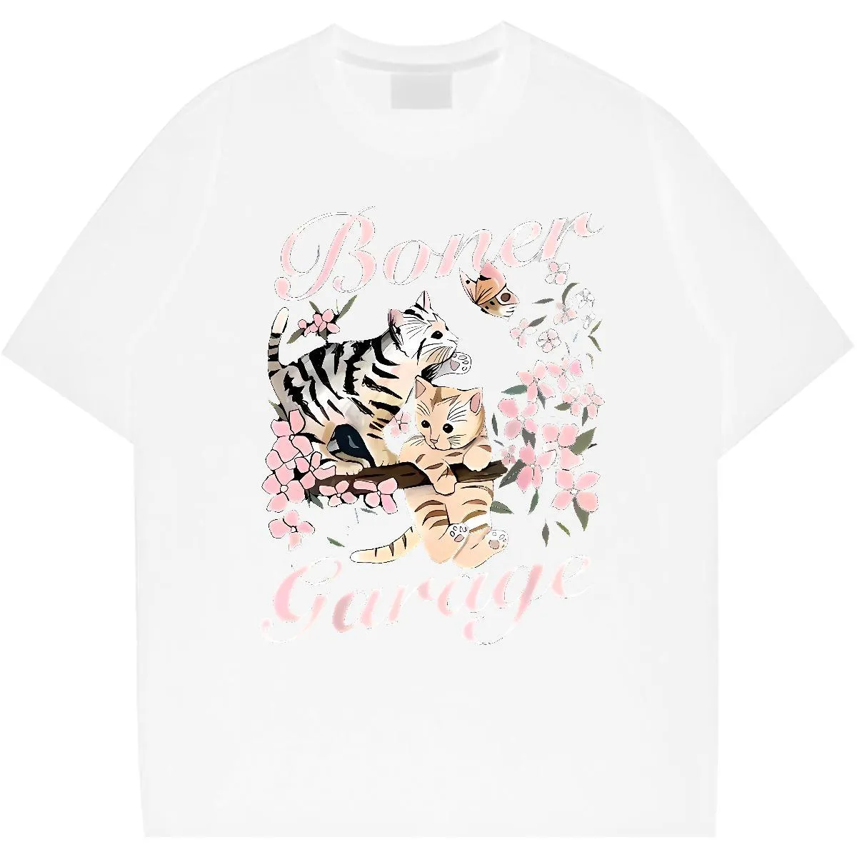 Fai da te personalizzato uomo casual quotidiano indossare coppie larghe magliette abbigliamento grafico 230g cotone gatto traspirante manica corta_voghion.com