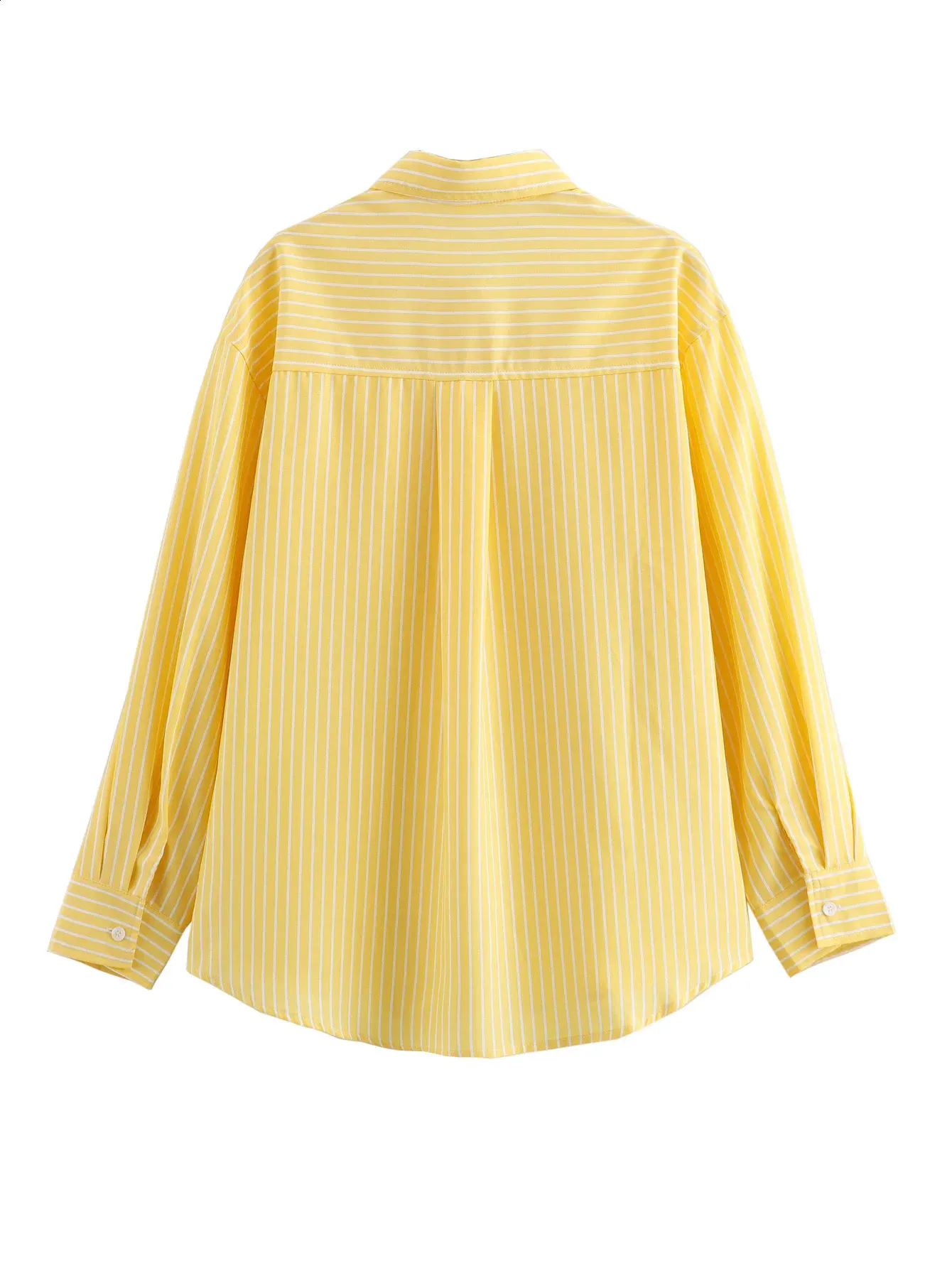 TRAF Striped Blouse Womens Long Sleeve Casual Shirt, Elegant