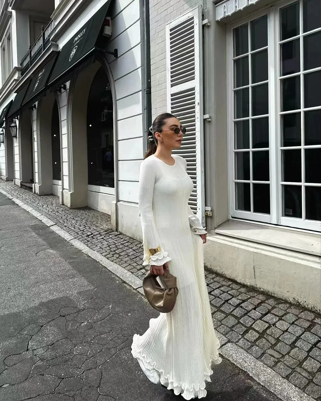 corset knit dress Off-Shoulder Lace Corset Wedding Dress with Draped Knit Details main image 0