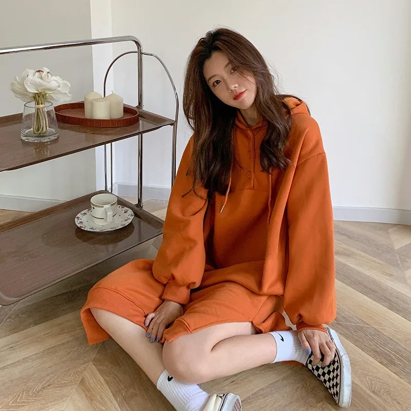 Hooded Plush Sweatshirt Dress Knee Length | DHgate
