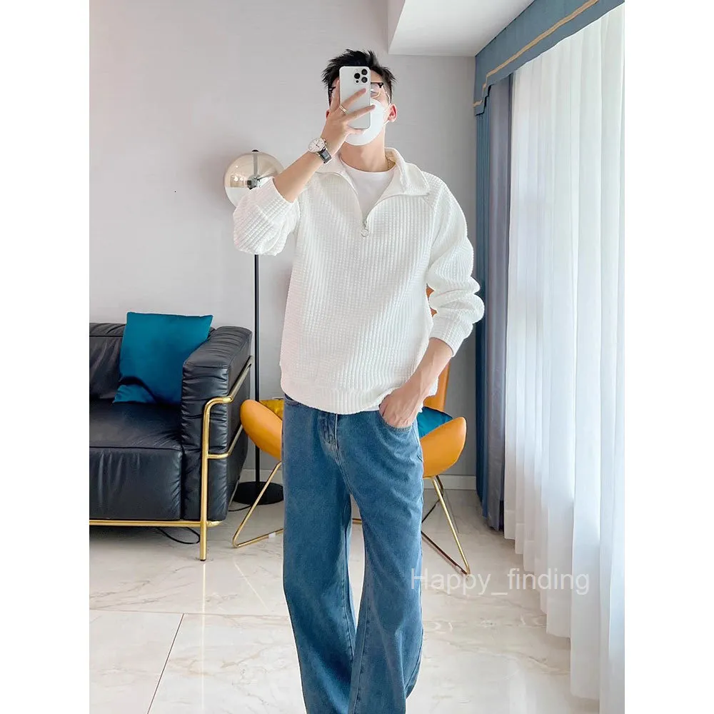 men's waffle knit polo shirt