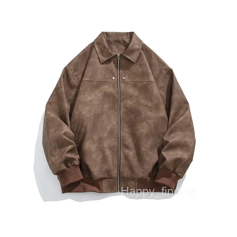 【DEARMINE】Cecler Leather Pin Tuck Jacket Maillard Men's High-End Lapel Leather leather jacket