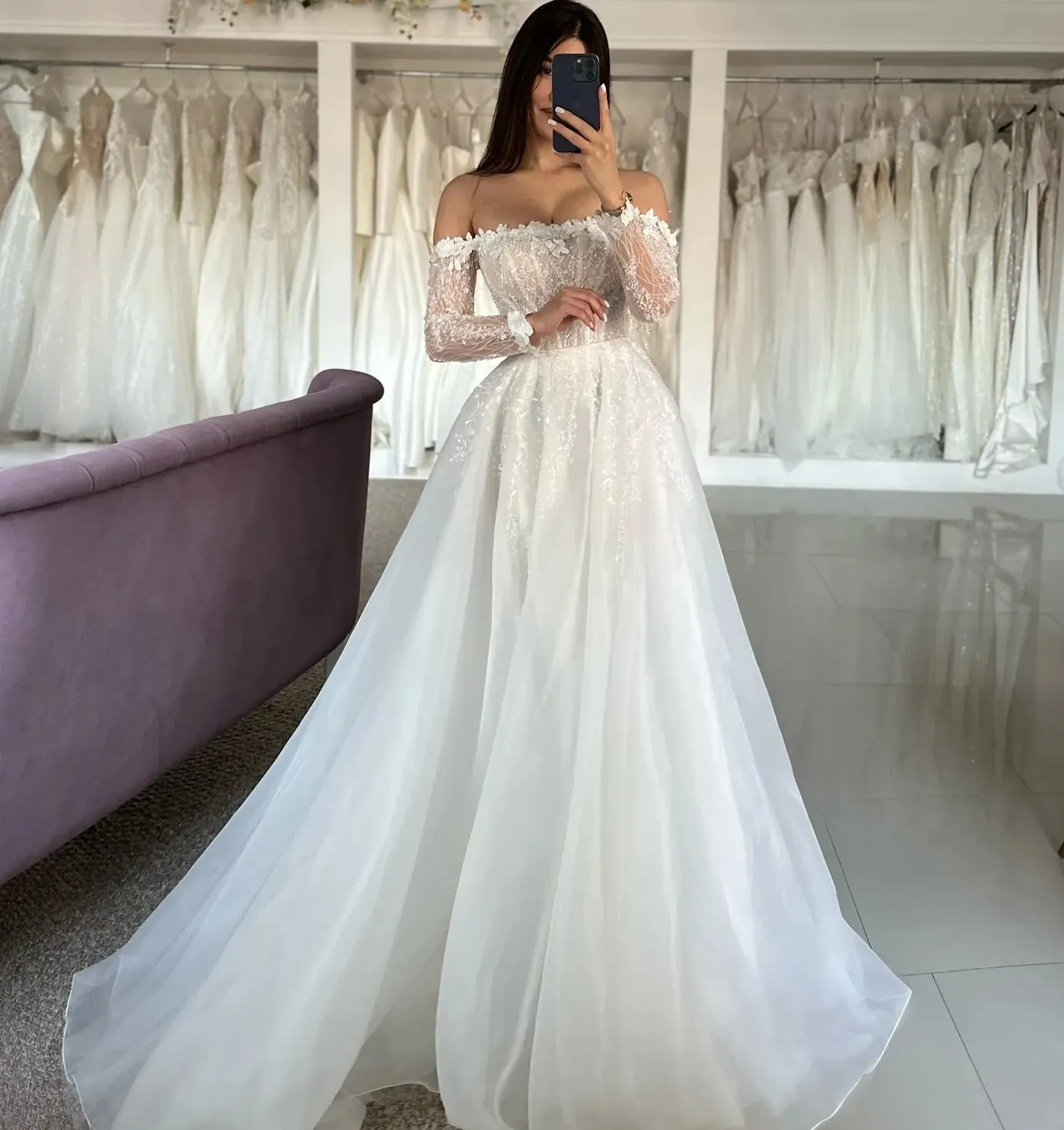 Boho A Line Wedding Dress Off-Shoulder Lace Appliques Flowers Split Organza Sweep Train from Dhgate A-Line Wedding Dresses - price 168.85 Boho A Line Wedding Dress Off-Shoulder Lace Appliques Flowers Split Organza Sweep Train from Dhgate A-Line Wedding Dresses - price 168.85
