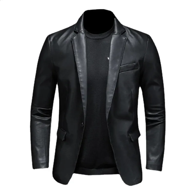 Suit Oversized Leather Jacket Business Fashion Men's Vegan Jacket
