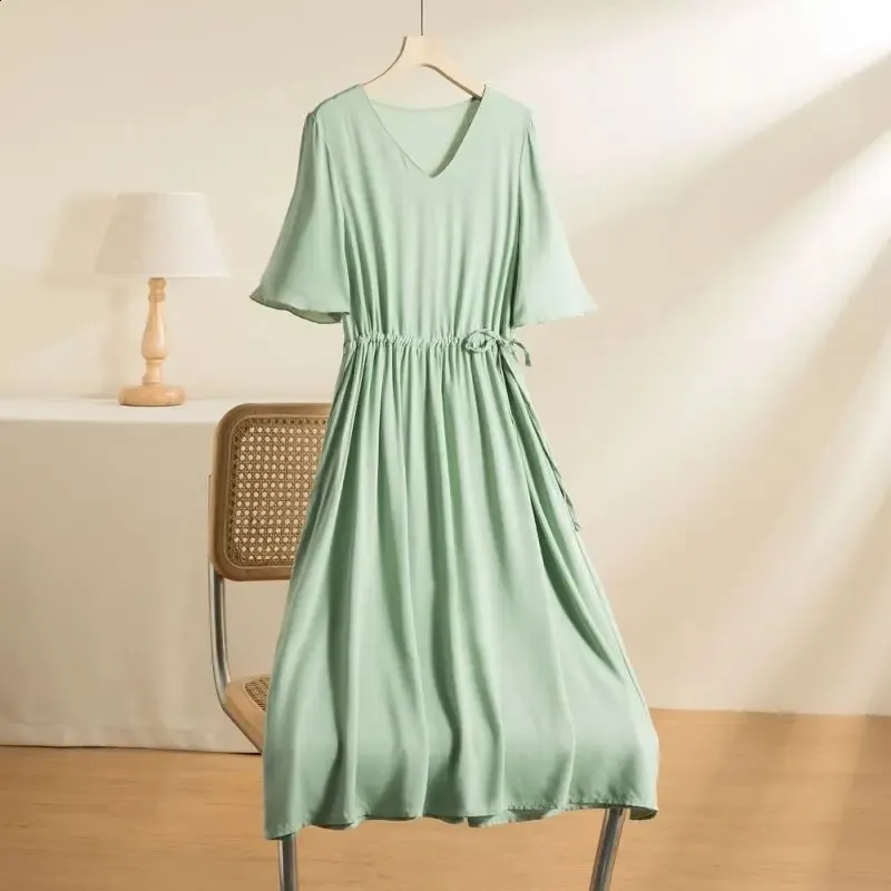 Daily Simplicity Solid Pocket V Neck A Line Dresses Daily Simplicity Solid Pocket V Neck A Line Dresses