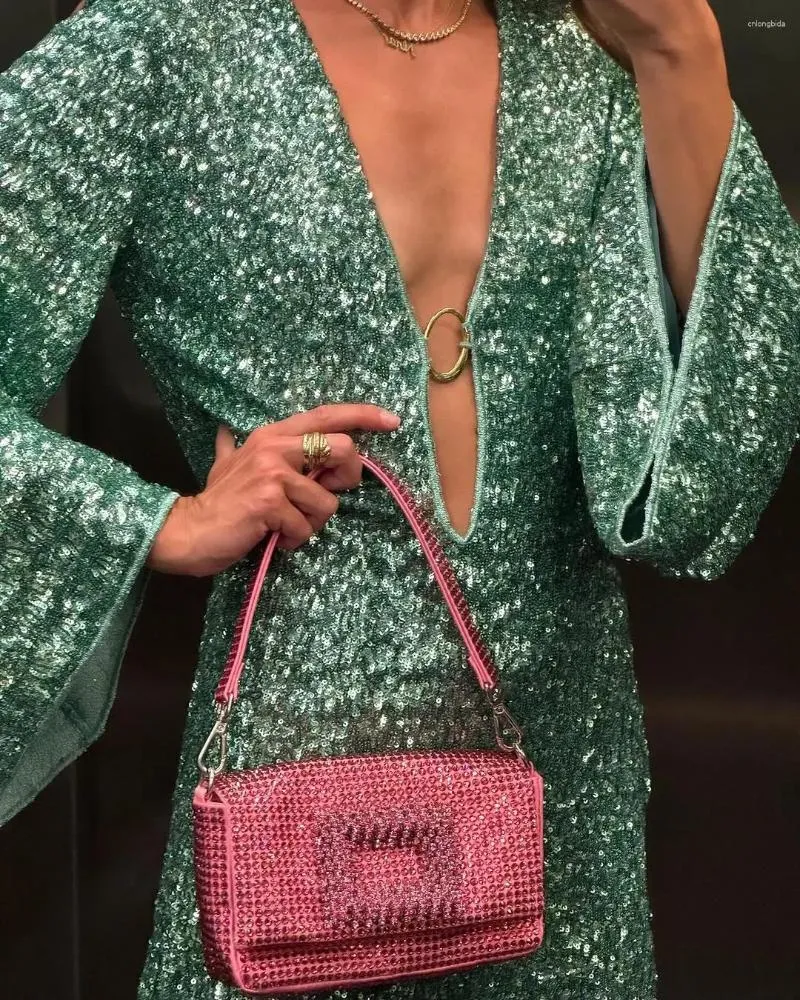 Save Big on Bulk Sequin Dresses For Ladies Casual Dresses Elegant Shiny  Sequin V Neck Hollow Out Mini Dress Women Deep V A Line Long Flare Sleeve 