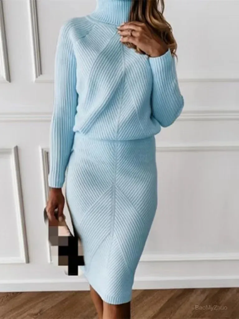 orange knit midi dress Pleated A-line Knit Midi Dress – English Factory main image 0