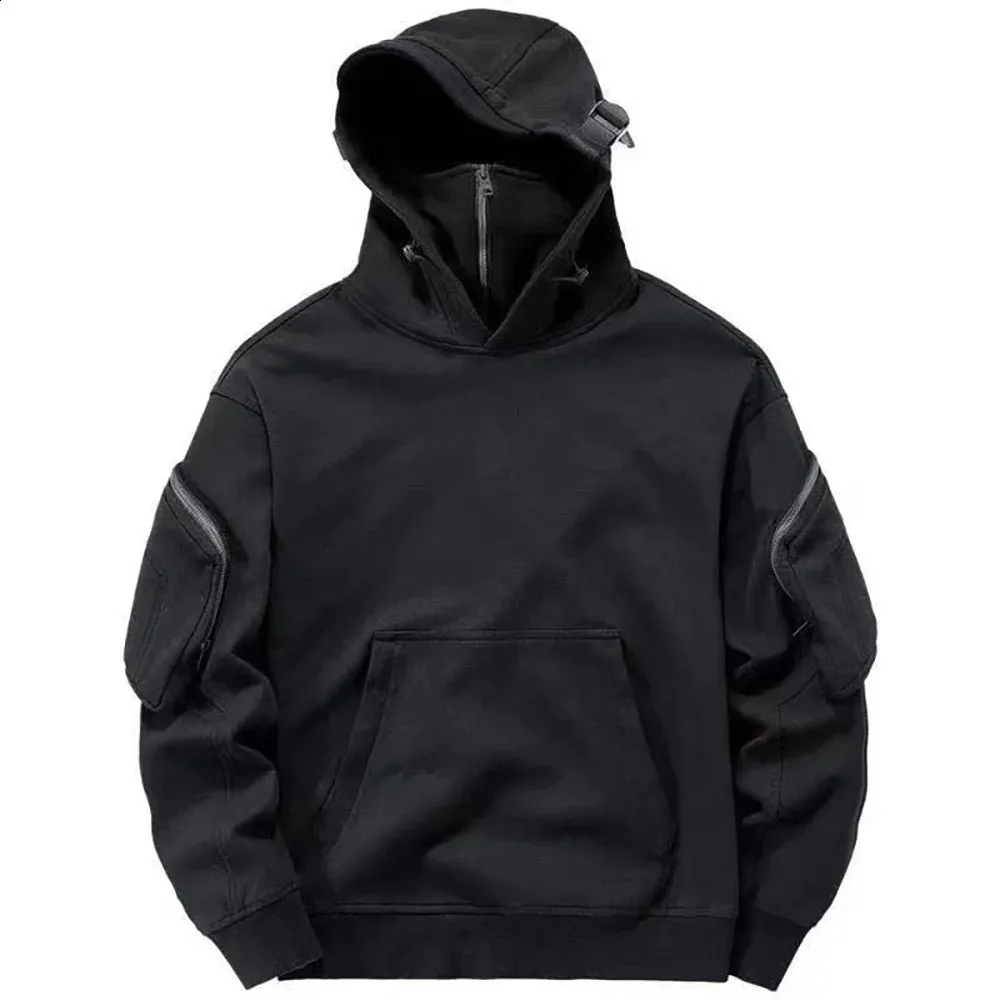 Streetwear Zip Up Hoodie Mens Streetwear: Winter Windproof High