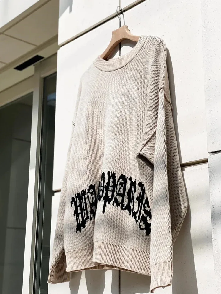 Y2K Gothic Hip Hop Knit Sweater - Harajuku Embroidered Top