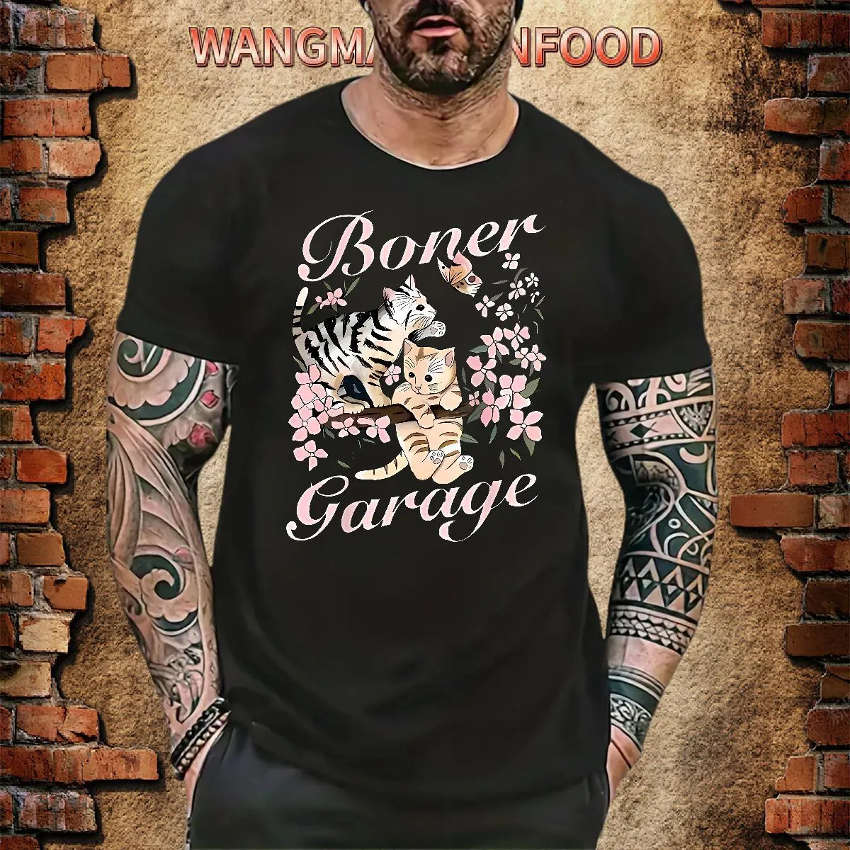 Fai da te personalizzato uomo casual quotidiano indossare coppie larghe magliette abbigliamento grafico 230g cotone gatto traspirante manica corta_voghion.com