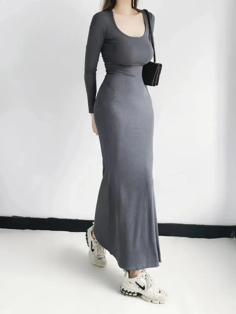 chinese dress ladies Hotexy Women's Long Sleeve Maxi Dress Cotton Square Neck Casual Slim Solid  Fall Winter Flowy Long Dresses with Pockets,A Army Green,X-Small at Amazon  Women's Clothing store